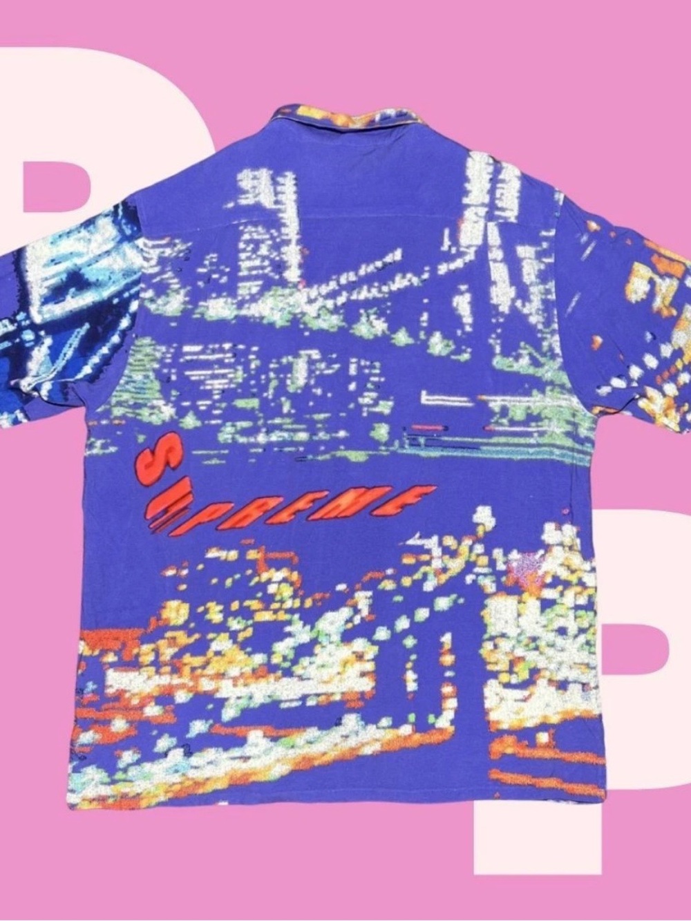 Supreme City Lights Rayon S/S Shirt (Large) - Picture 2 of 4